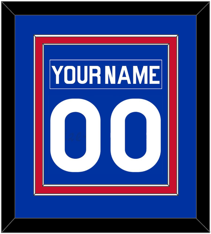 New York Nameplate & Number (Back) Combined - Road Blue (1977-1978) - Signature Tier 2