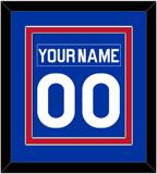 New York Nameplate & Number (Back) Combined - Road Blue (1977-1978) - Double Mat 2