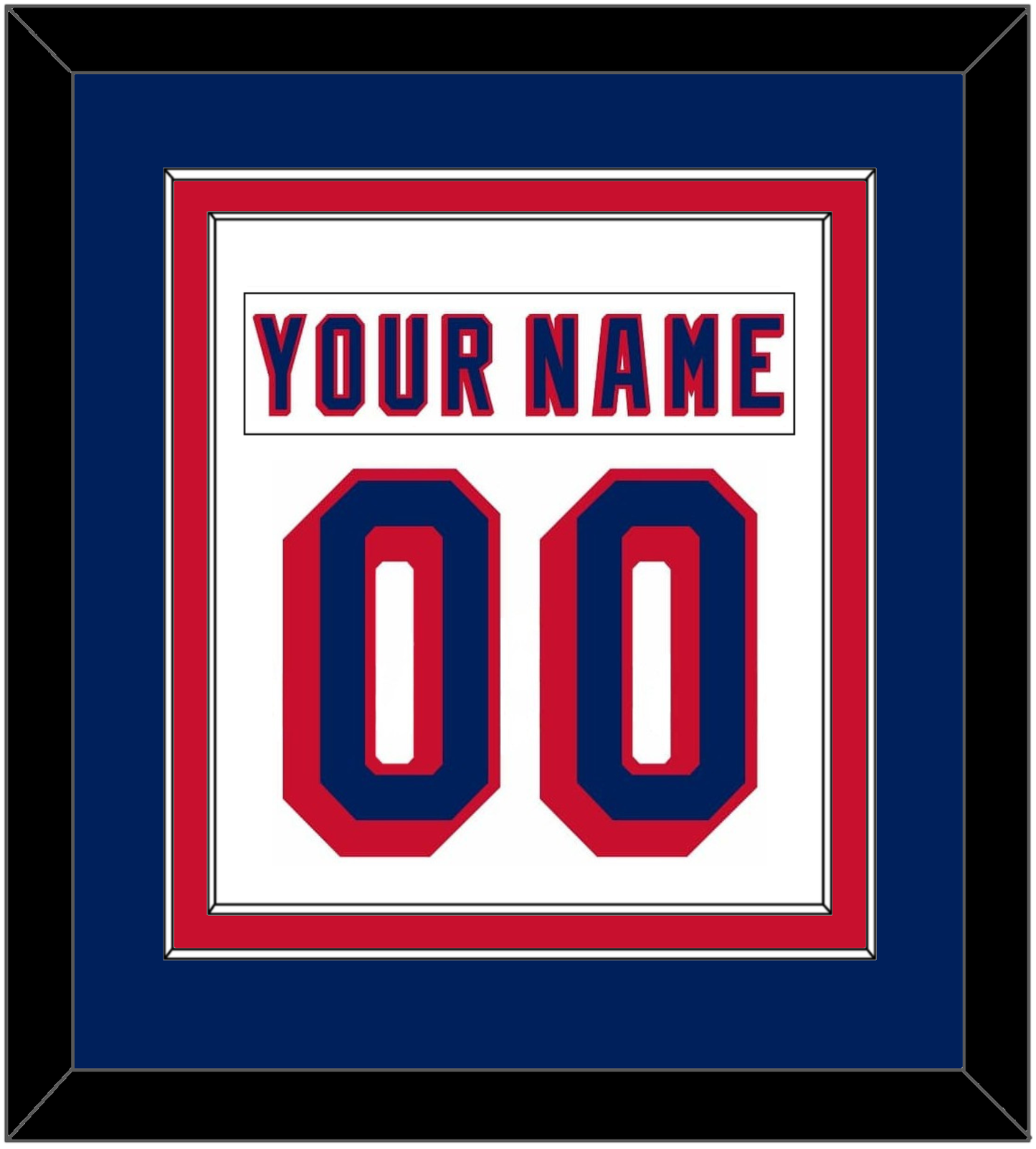 New York Nameplate & Number (Back) Combined - Home White (1970-1976) - Signature Tier 2