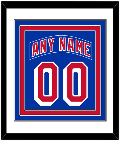 New York Nameplate & Number (Back) Combined - Road Blue (1990-2004) - Premier Tier 1