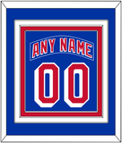 New York Nameplate & Number (Back) Combined - Road Blue (1990-2004) - Triple Mat 2