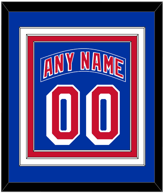 New York Nameplate & Number (Back) Combined - Home Blue (2004-2017) - Premier Tier 2