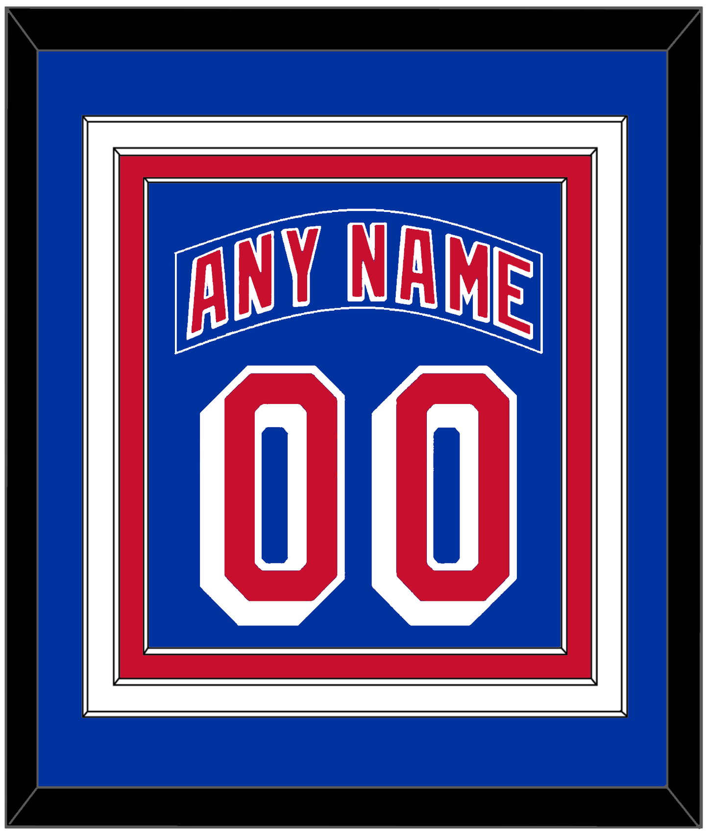New York Nameplate & Number (Back) Combined - Road Blue (1990-2004) - Premier Tier 2