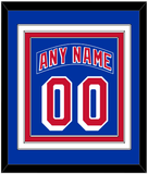 New York Nameplate & Number (Back) Combined - Road Blue (1990-2004) - Triple Mat 2