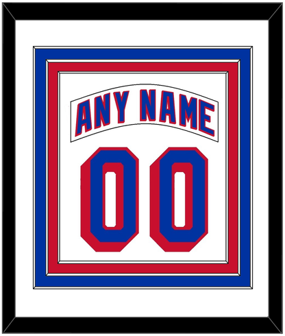 New York Nameplate & Number (Back) Combined - Home White (1990-2004) - Premier Tier 1