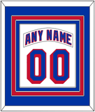New York Nameplate & Number (Back) Combined - Road White (2004-2017) - Triple Mat 2