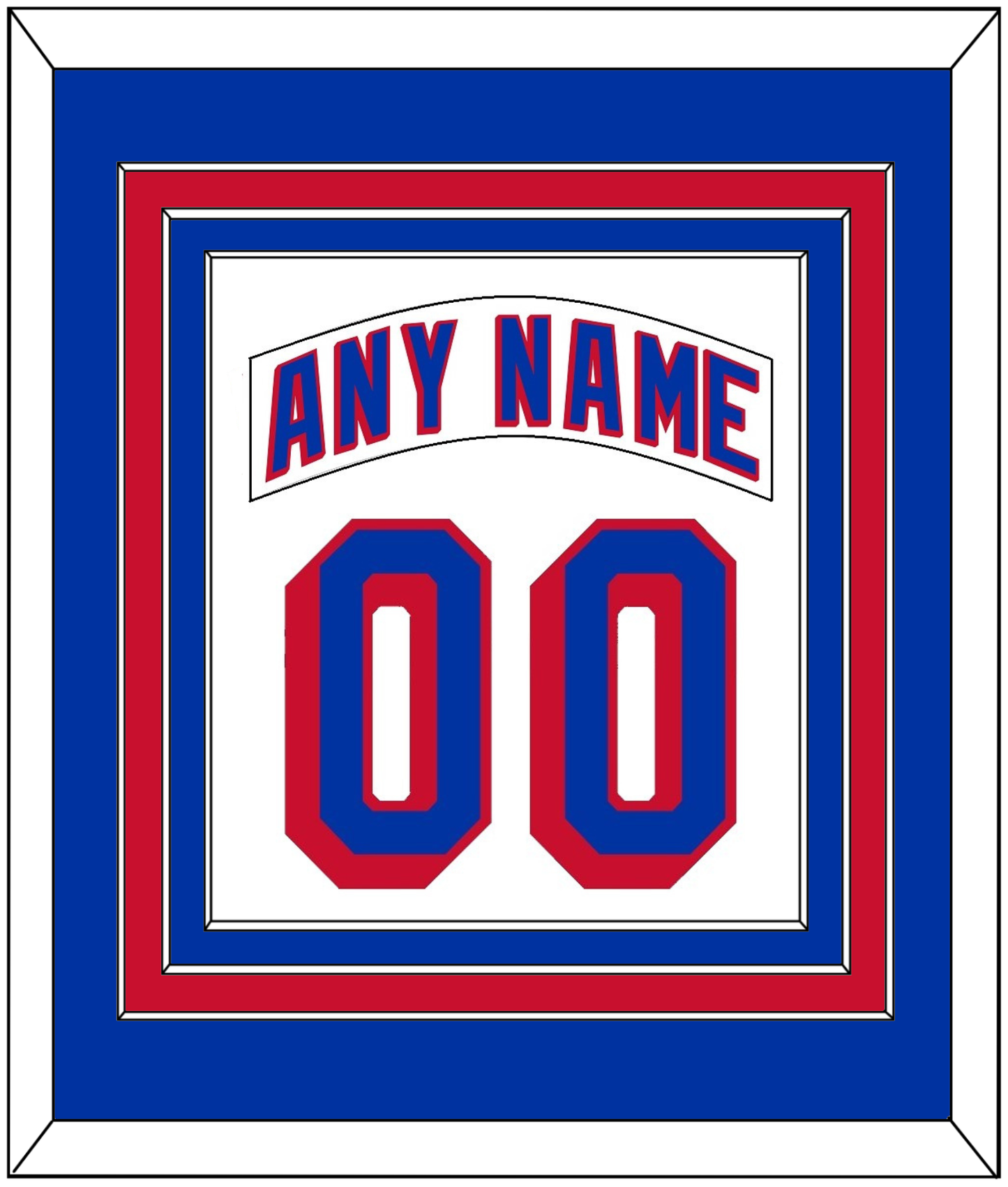 New York Nameplate & Number (Back) Combined - Road White - Premier Tier 2