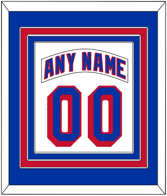 New York Nameplate & Number (Back) Combined - Road White - Premier Tier 2