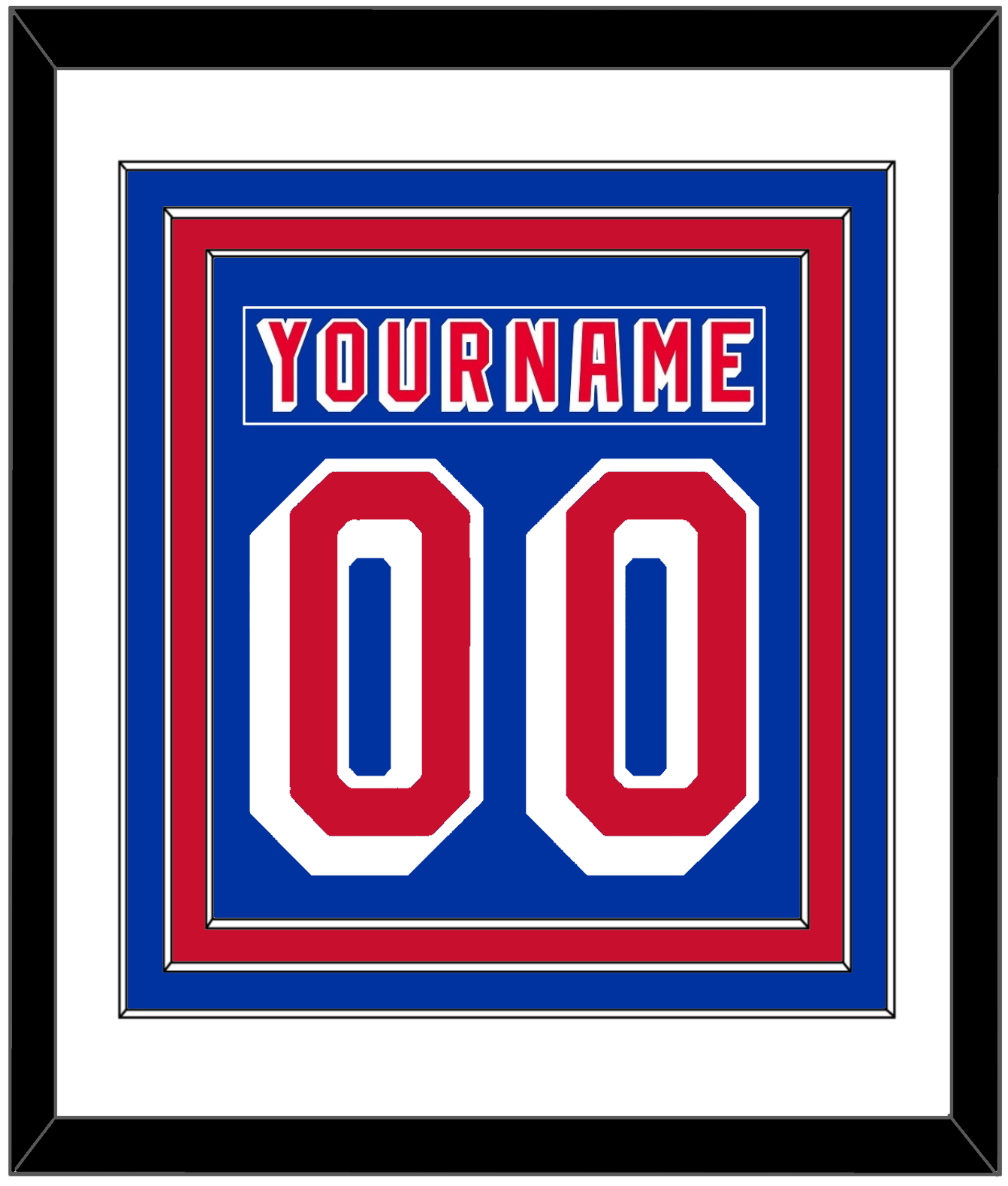 New York Nameplate & Number (Back) Combined - Road Blue (1978-1990) - Premier Tier 1
