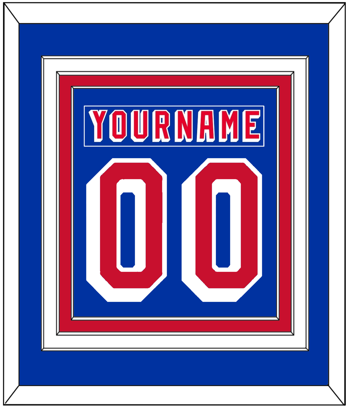 New York Nameplate & Number (Back) Combined - Road Blue (1978-1990) - Premier Tier 2