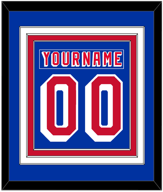 New York Nameplate & Number (Back) Combined - Road Blue (1978-1990) - Premier Tier 2