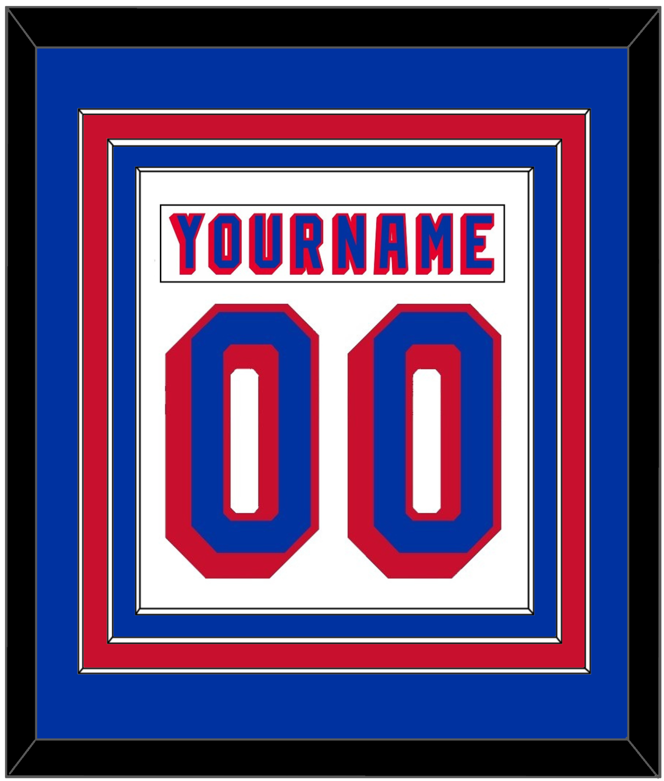 New York Nameplate & Number (Back) Combined - Home White (1978-1990) - Premier Tier 2