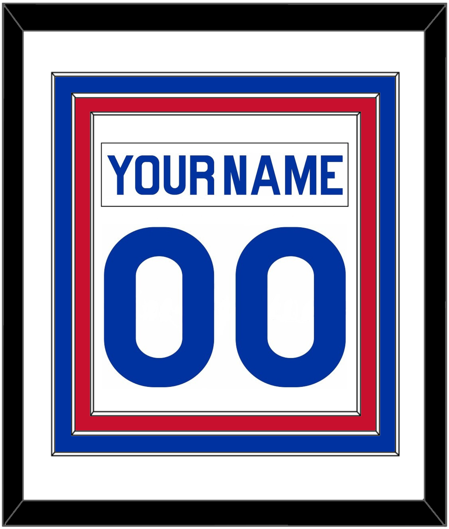 New York Nameplate & Number (Back) Combined - Home White (1976-1978) - Premier Tier 1