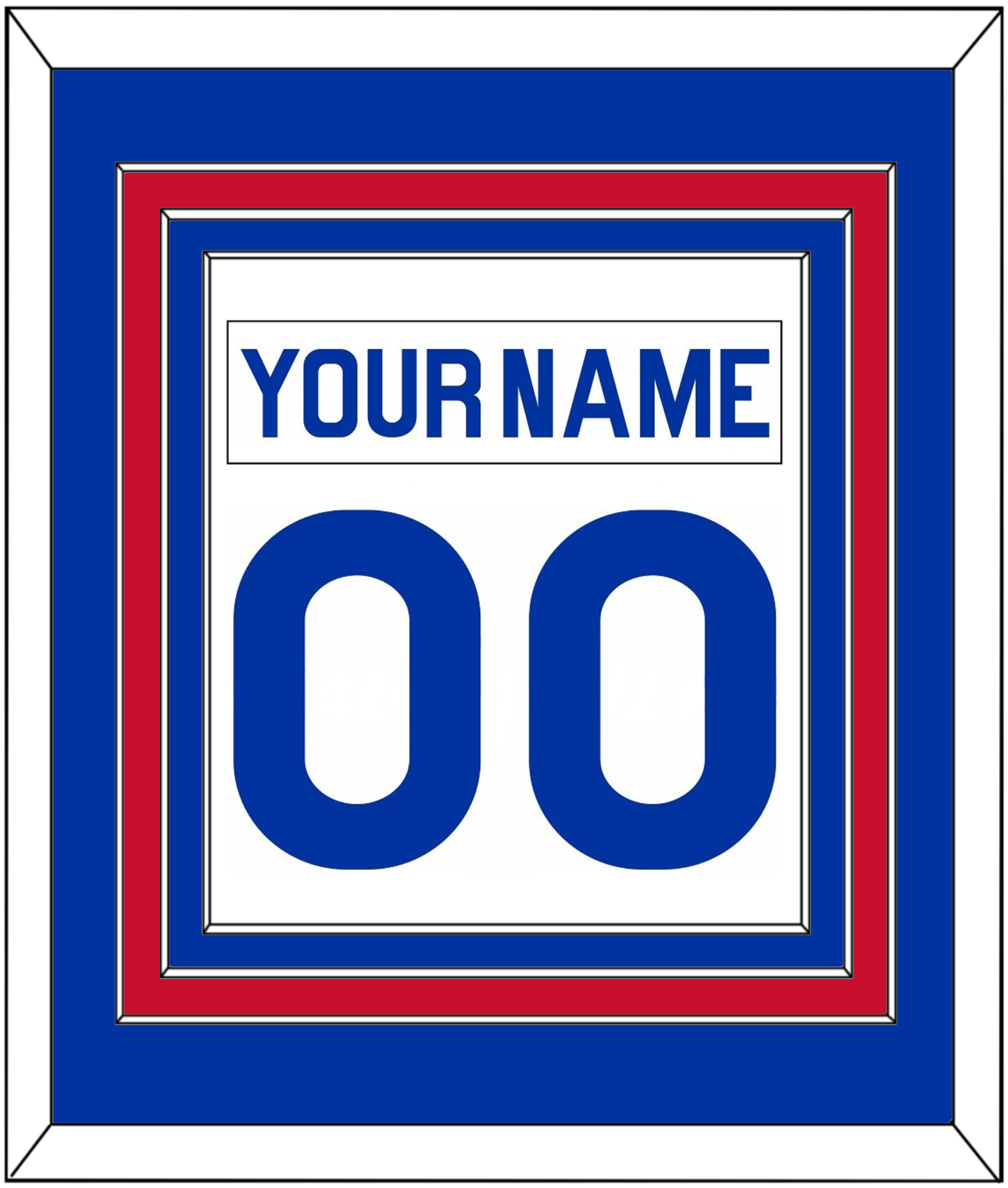 New York Nameplate & Number (Back) Combined - Home White (1976-1978) - Premier Tier 2