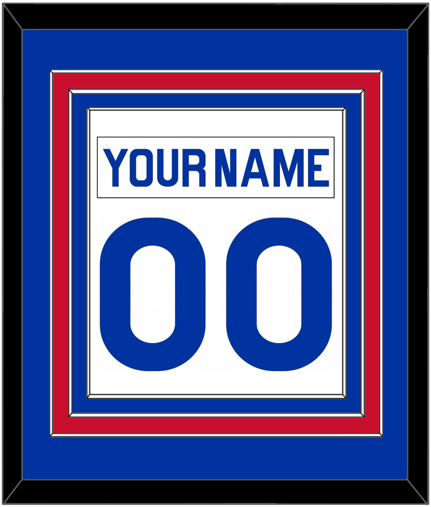 New York Nameplate & Number (Back) Combined - Home White (1976-1978) - Premier Tier 2