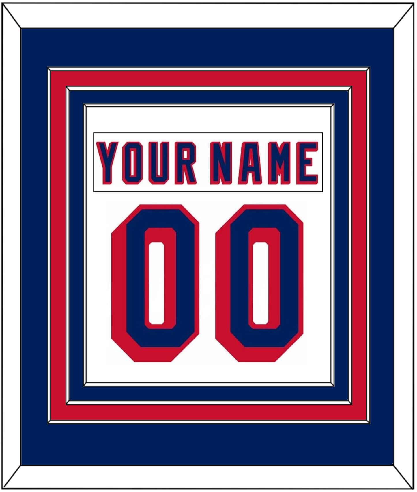 New York Nameplate & Number (Back) Combined - Home White (1970-1976) - Premier Tier 2