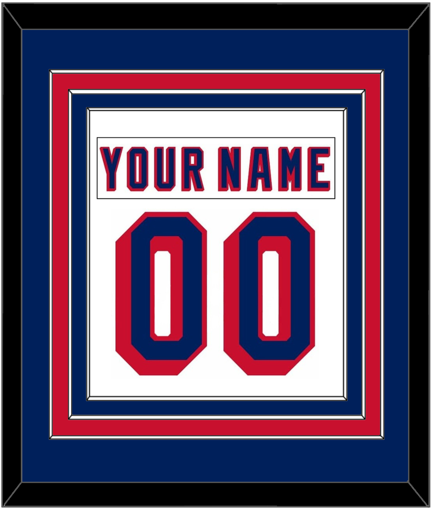 New York Nameplate & Number (Back) Combined - Home White (1970-1976) - Premier Tier 2