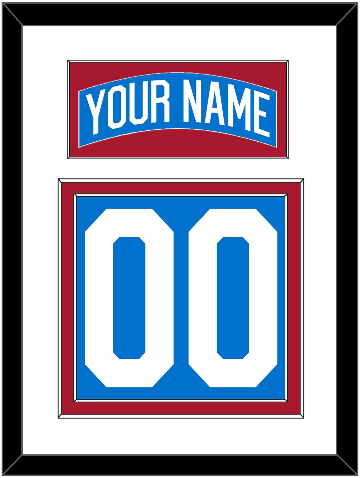 New York Nameplate & Number (Back) - Centennial Blue - Signature Tier 1