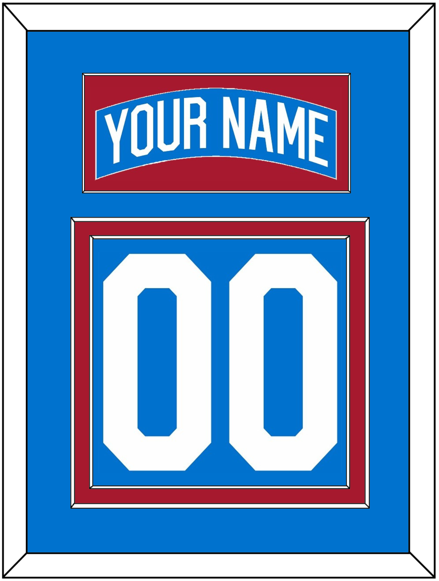 New York Nameplate & Number (Back) - Centennial Blue - Signature Tier 2