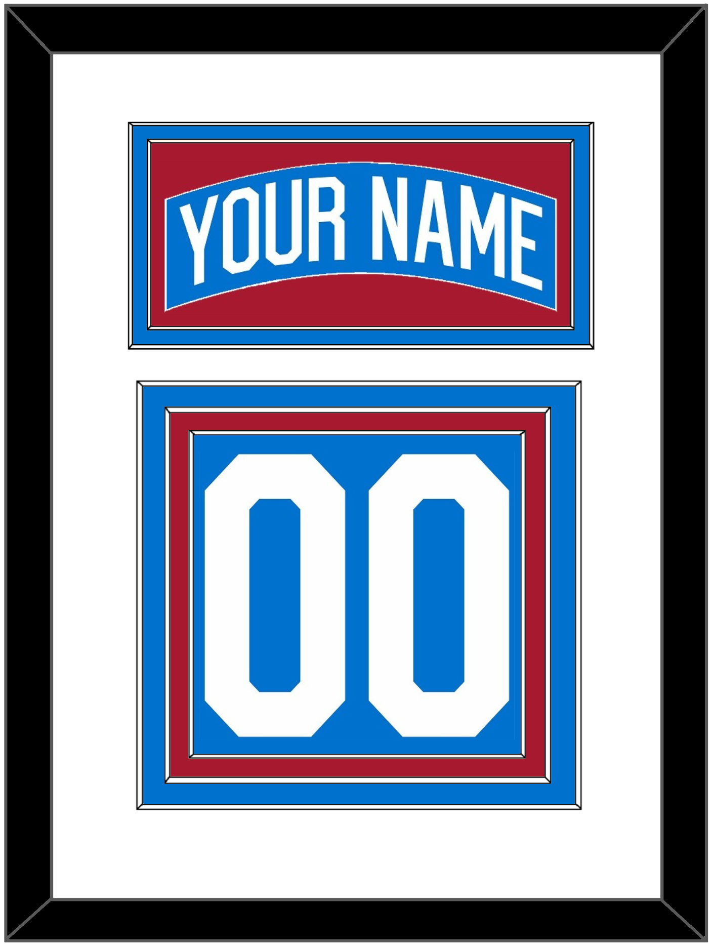 New York Nameplate & Number (Back) - Centennial Blue - Premier Tier 1