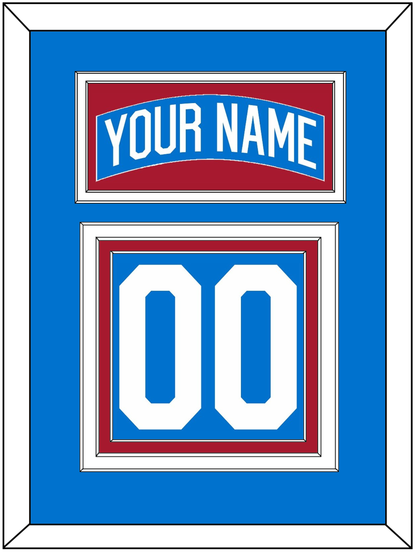 New York Nameplate & Number (Back) - Centennial Blue - Premier Tier 2