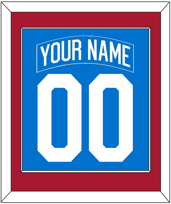 New York Nameplate & Number (Back) Combined - Centennial Blue - Single Mat 2