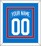 New York Nameplate & Number (Back) Combined - Centennial Blue - Double Mat 2