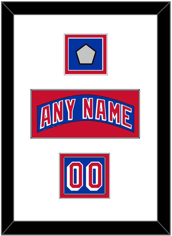 New York Nameplate, Number (Shoulder) & 1994 Stanley Cup Finals Patch - Road Blue (1990-2004) - Double Mat 1