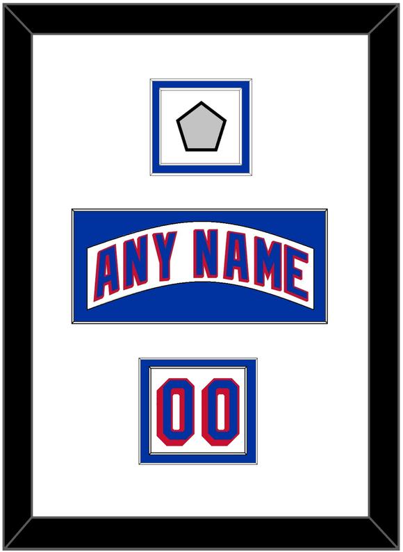 New York Nameplate, Number (Shoulder) & 1994 Stanley Cup Finals Patch - Home White (1990-2004) - Double Mat 1