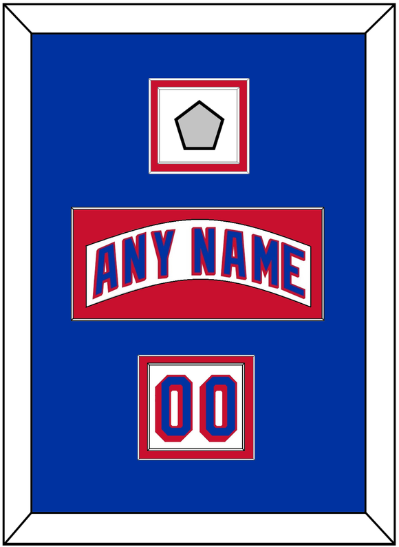 New York Nameplate, Number (Shoulder) & 1994 Stanley Cup Finals Patch - Home White (1990-2004) - Double Mat 2