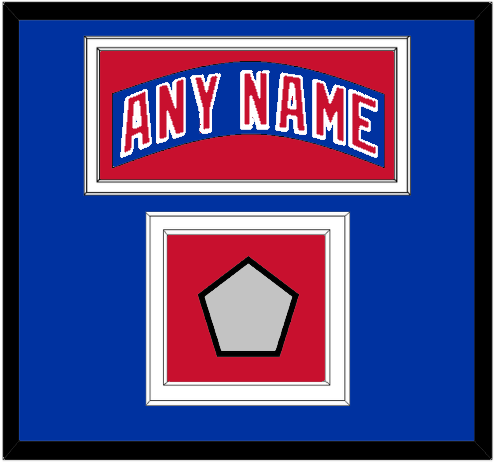 New York Nameplate & Stanley Cup Finals Patch - Road Blue (1990-2004) - Signature Tier 2