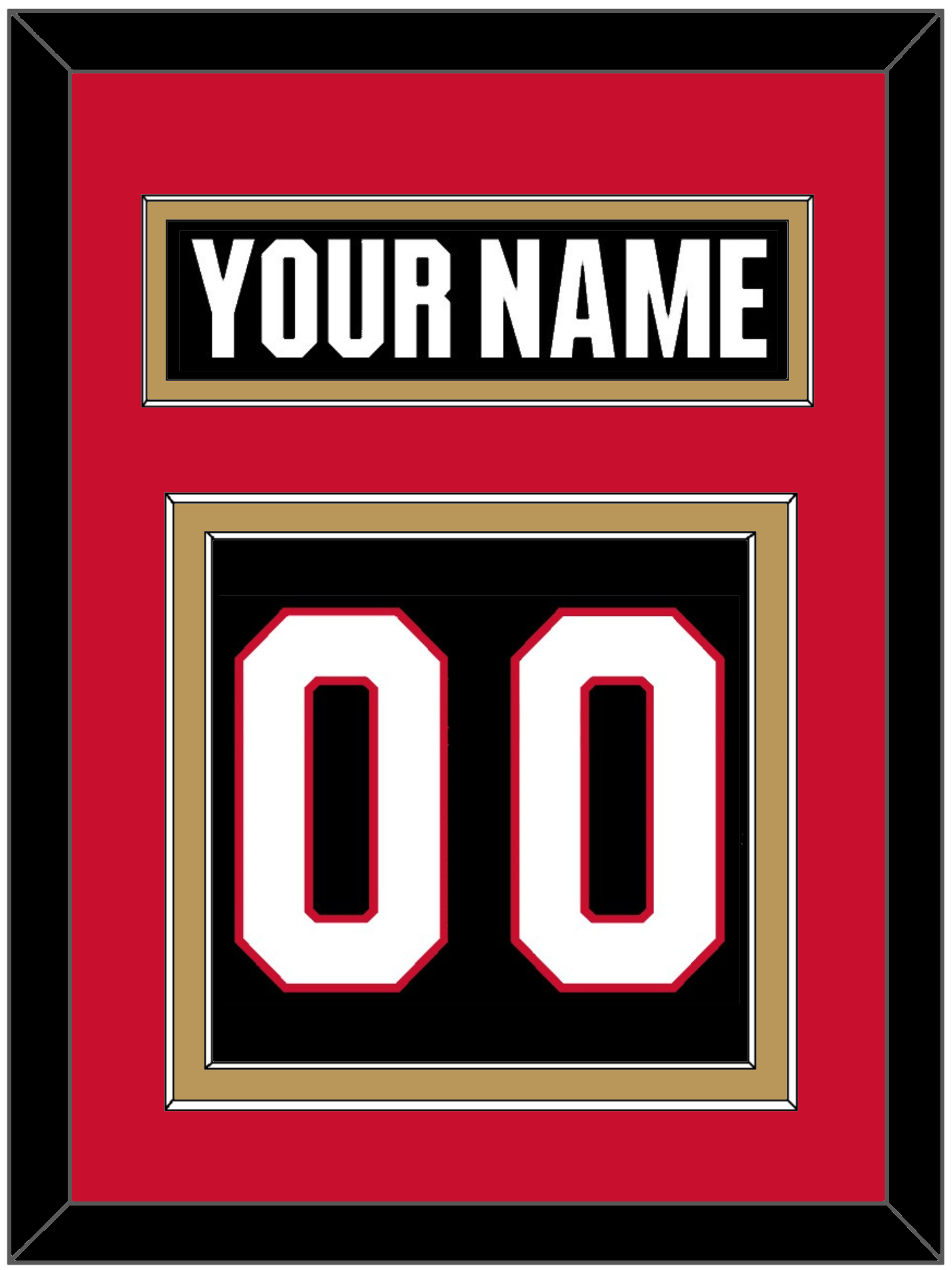 Ottawa Nameplate & Number (Back) - Home Black - Signature Tier 3