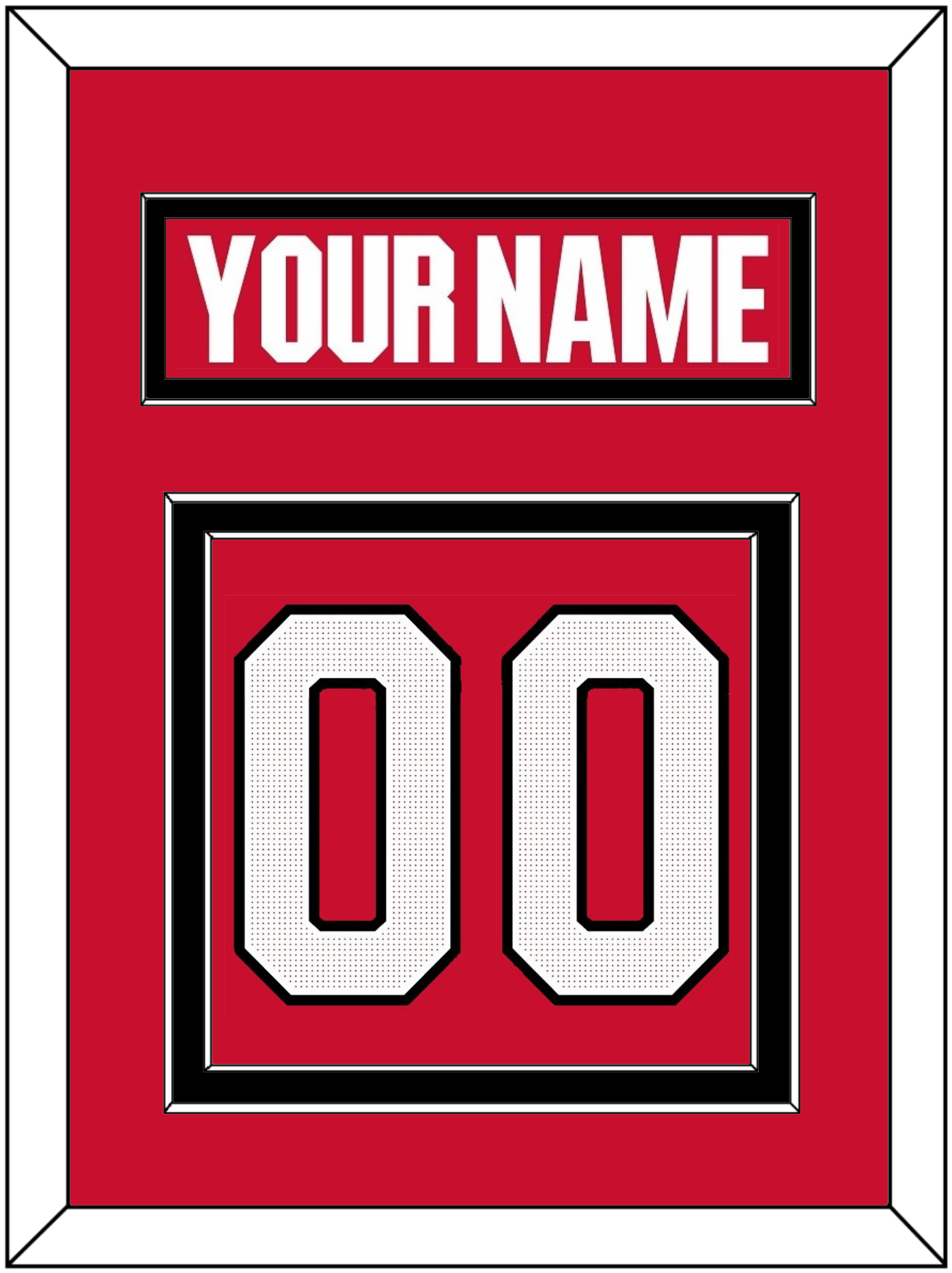 Ottawa Nameplate & Number (Back) - Home Red (2017-2020) - Signature Tier 2