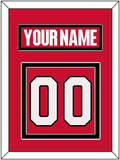 Ottawa Nameplate & Number (Back) - Home Red (2017-2020) - Double Mat 2