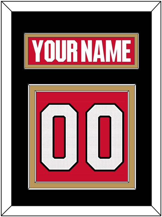 Ottawa Nameplate & Number (Back) - Home Red (2017-2020) - Signature Tier 3