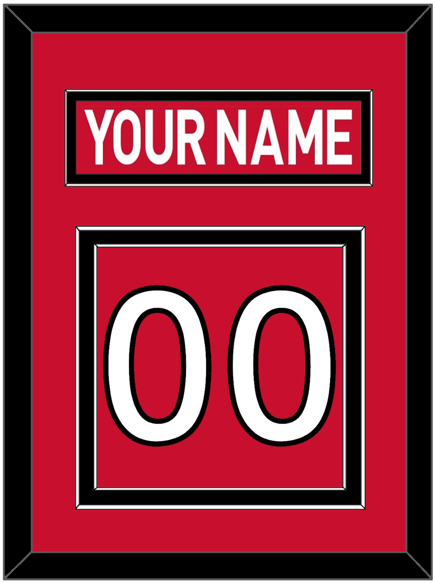 Ottawa Nameplate & Number (Back) - Home Red (2007-2017) - Signature Tier 2