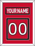 Ottawa Nameplate & Number (Back) - Home Red (2007-2017) - Double Mat 2