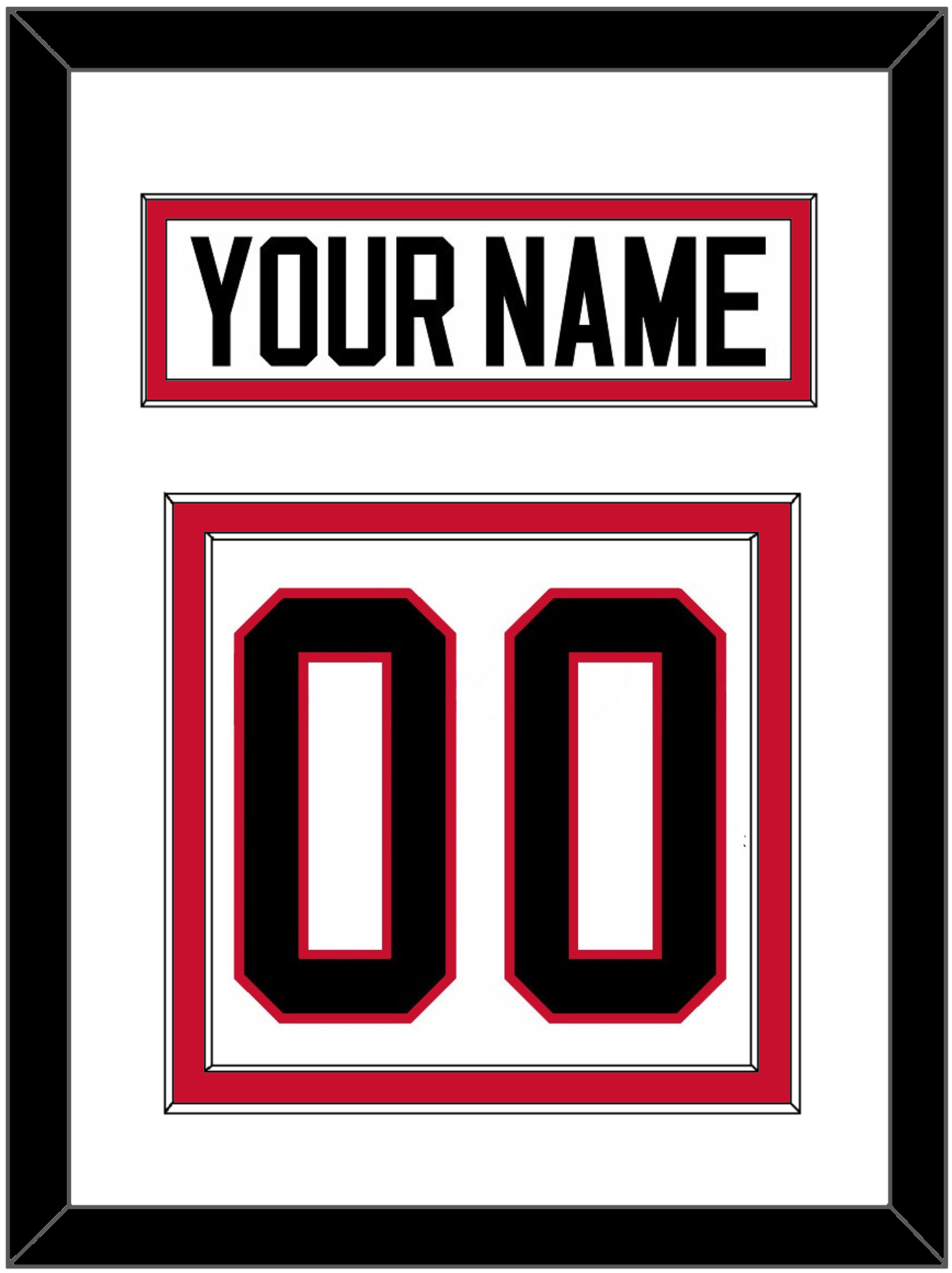 Ottawa Nameplate & Number (Back) - Home/Road White (1995-2007) - Signature Tier 1