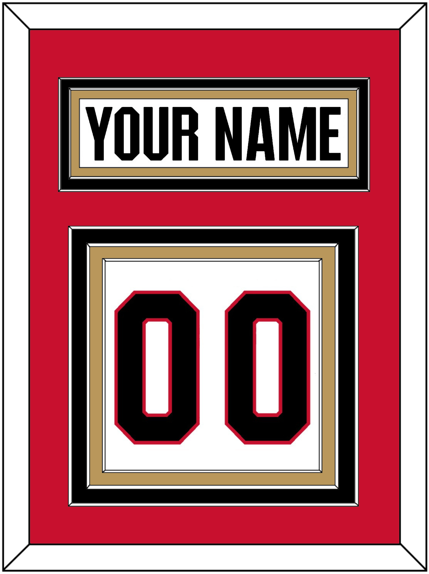 Ottawa Nameplate & Number (Back) - Road White - Premier Tier 4
