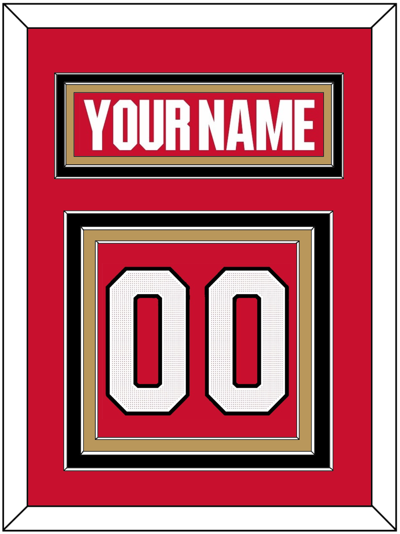 Ottawa Nameplate & Number (Back) - Home Red (2017-2020) - Premier Tier 2