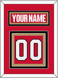 Ottawa Nameplate & Number (Back) - Home Red (2017-2020) - Triple Mat 2