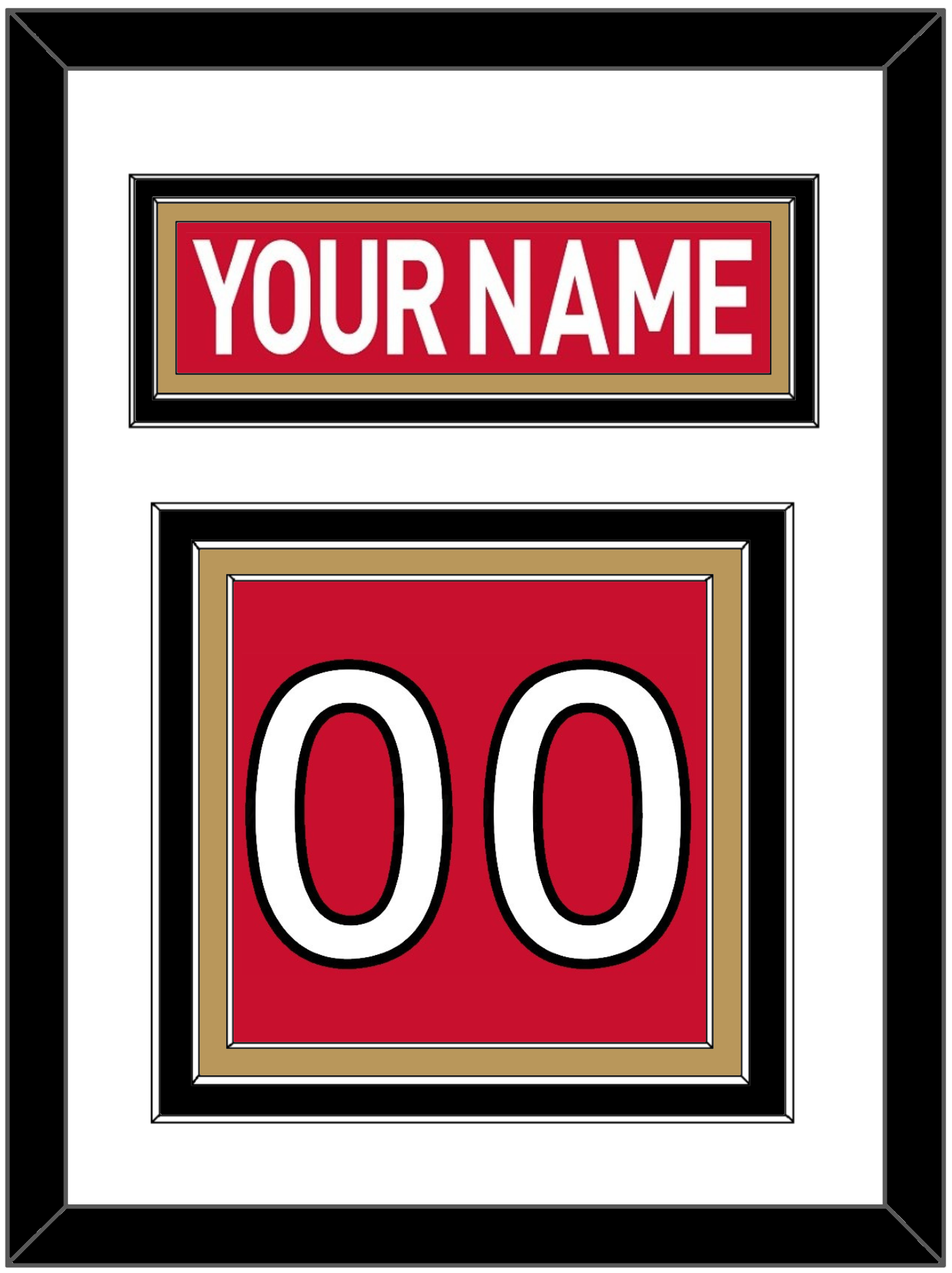 Ottawa Nameplate & Number (Back) - Home Red (2007-2017) - Premier Tier 1