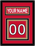 Ottawa Nameplate & Number (Back) - Home Red (2007-2017) - Triple Mat 2