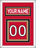 Ottawa Nameplate & Number (Back) - Home Red (2007-2017) - Triple Mat 2