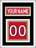 Ottawa Nameplate & Number (Back) - Home Red (2007-2017) - Triple Mat 3