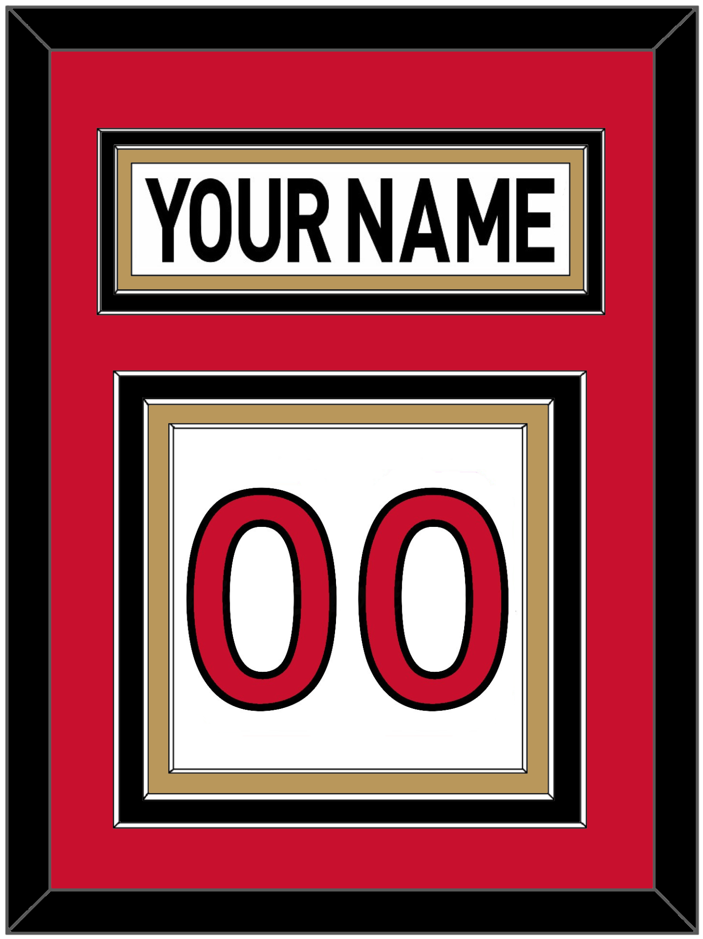 Ottawa Nameplate & Number (Back) - Road White (2007-2017) - Premier Tier 3