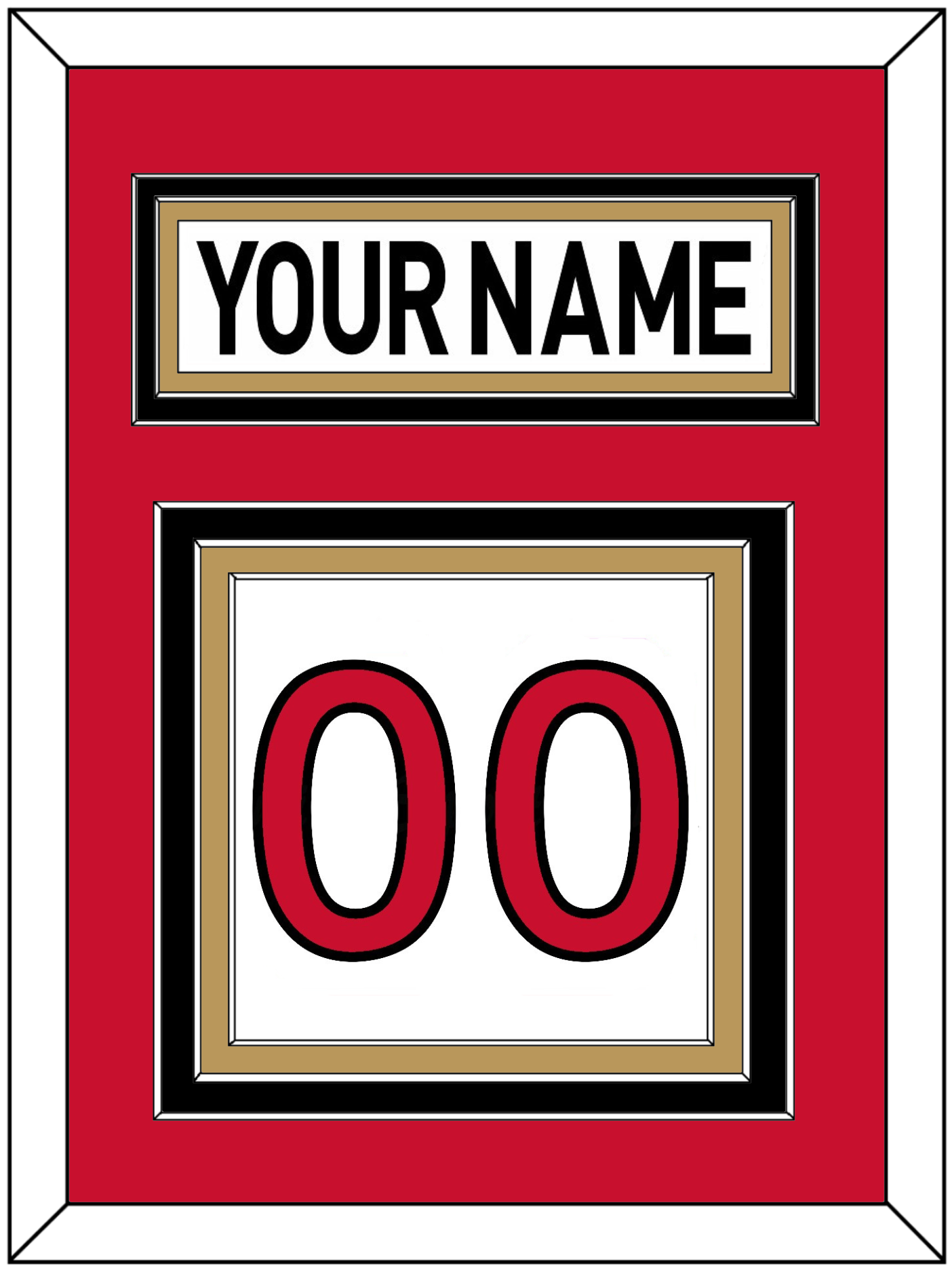 Ottawa Nameplate & Number (Back) - Road White (2007-2017) - Premier Tier 3