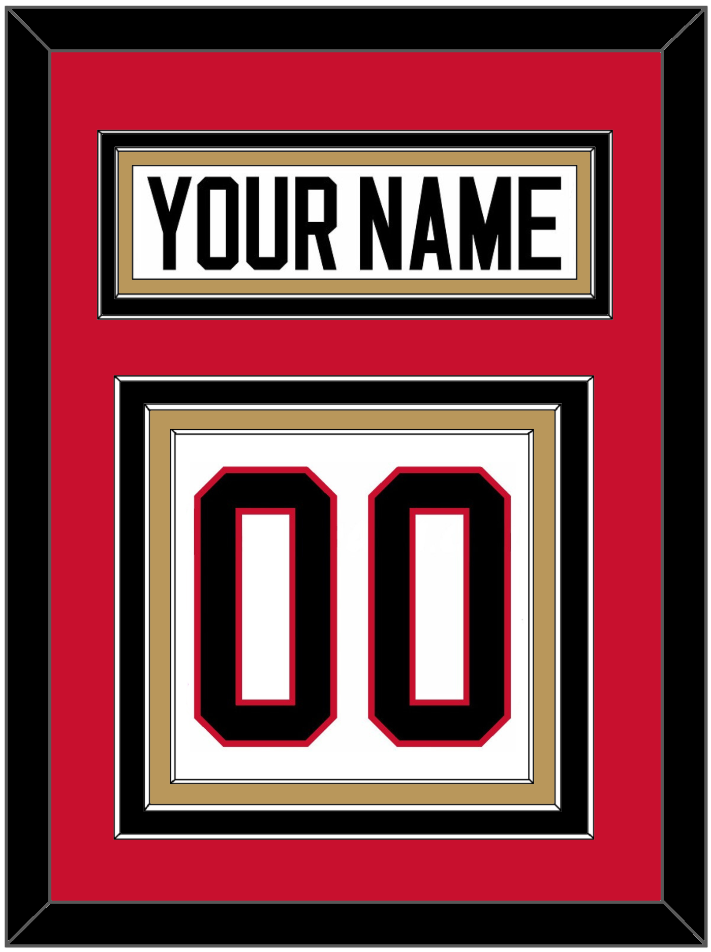 Ottawa Nameplate & Number (Back) - Home/Road White (1995-2007) - Premier Tier 3
