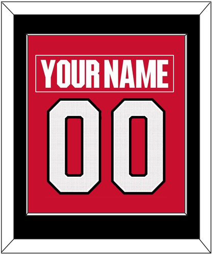 Ottawa Nameplate & Number (Back) Combined - Home Red (2017-2020) - Essential Tier 2