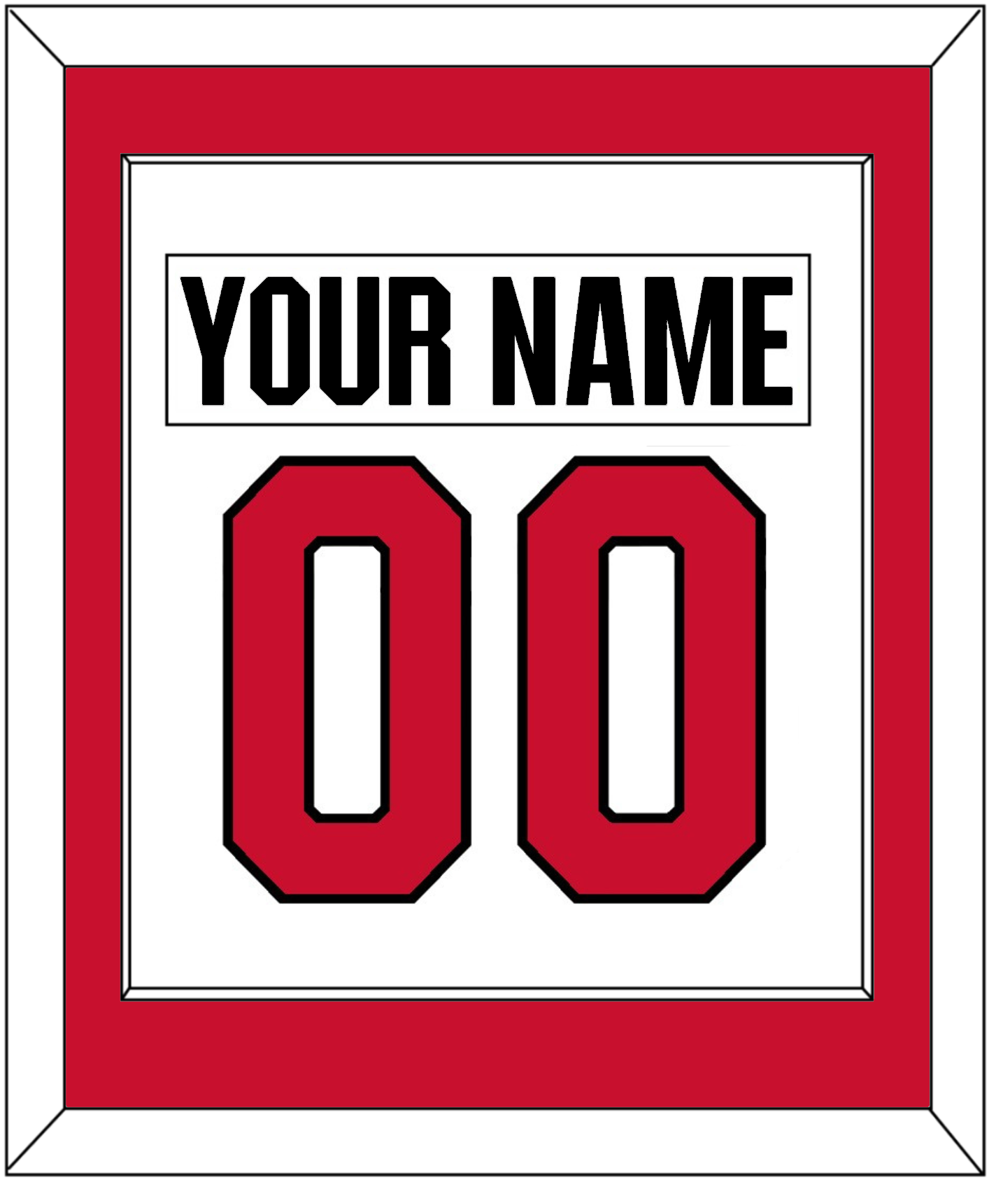 Ottawa Nameplate & Number (Back) Combined - Road White (2017-2020) - Essential Tier 1